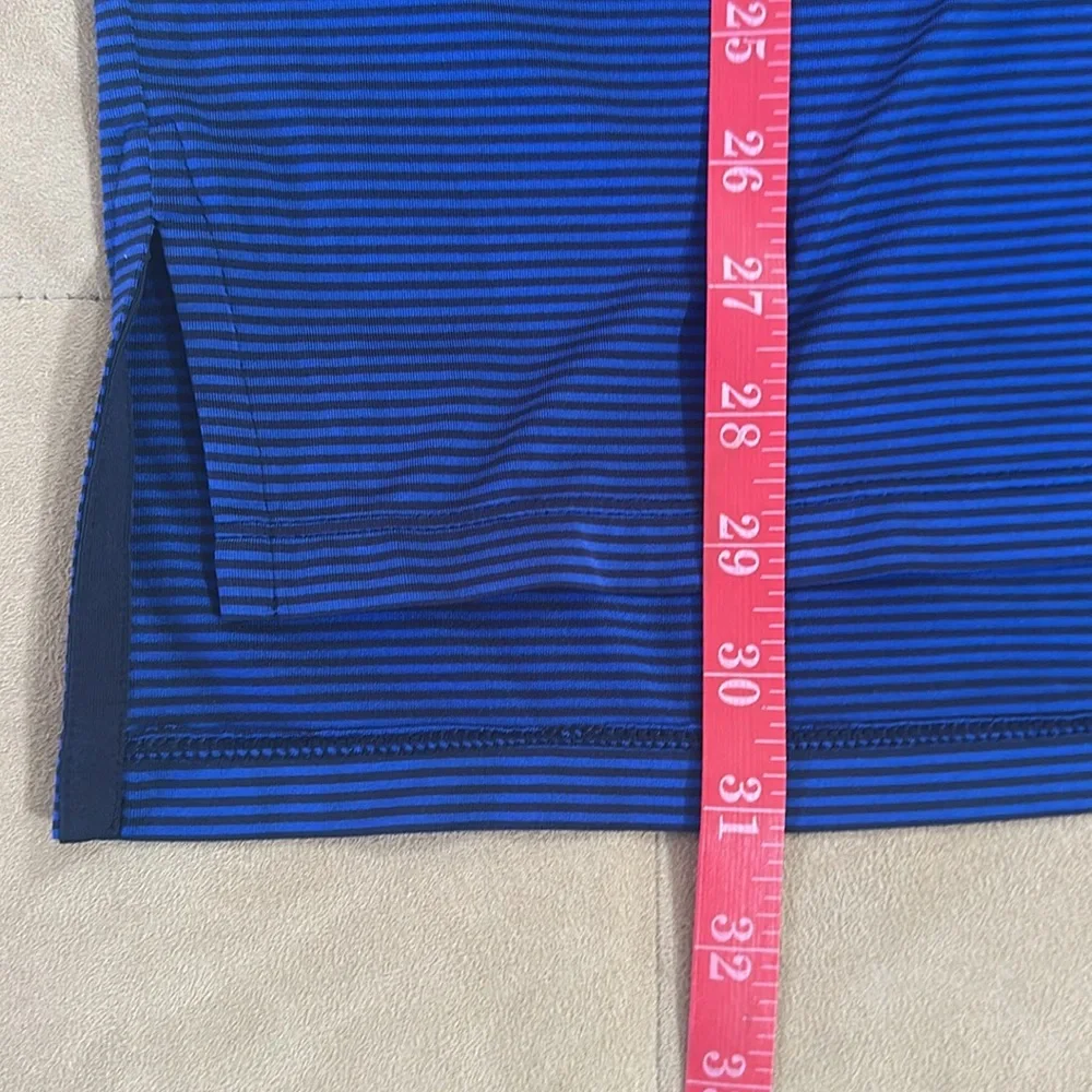 Ralph Lauren Blue black striped hi low Polo Shirt